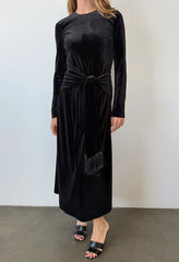 Leona Black Velvet Dress