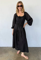 Noro Dress Black Cotton Voile