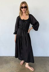 Noro Dress Black Cotton Voile