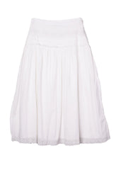 Irati White Embroidered Cotton Skirt