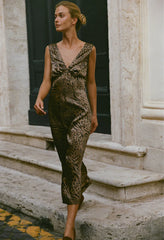 Krista Dress Leopard Print Silk Charmeuse
