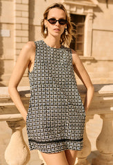 Indus Solar Print Cotton Poplin Mini Dress