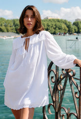 Jonita White Cotton Voile Dress