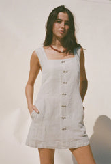 Virginie Oatmeal Linen Dress