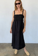 Dalla Dress Black Cotton Voile