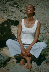 Louisa White Cotton Top