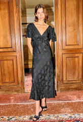 Brunello Black Jacquard Dress