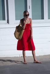Gabriela Chili Silky Satin Dress