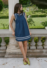 Ebba Navy Cotton Dress
