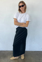 Borgia Black Linen Skirt