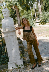 Leah Top Leopard Print Silk Charmeuse