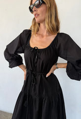 Noro Dress Black Cotton Voile
