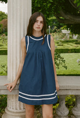 Ebba Navy Cotton Dress
