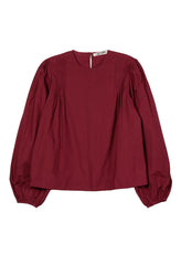Maria Top Bordeaux Cotton Poplin