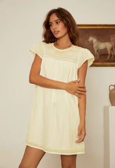 Joelle Cap Sleeved Cotton Mini Dress Butter