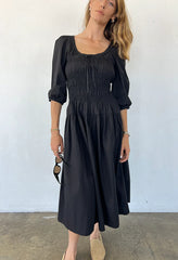 Andrine Dress Black Cotton Poplin