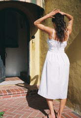 Gabriela Washed Cotton White Dress