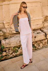 Sebastian White Embroidered Linen Top
