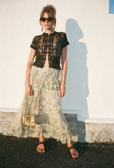 Lerden Jardin Silk Chiffon Skirt