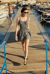 Gianluca Black Gingham Mini Dress