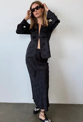 Concetta Black Jacquard Skirt