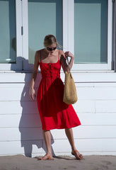 Gabriela Chili Silky Satin Dress