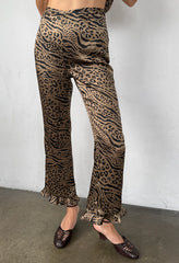 Kaja Pant Leopard Print Silk Charmeuse