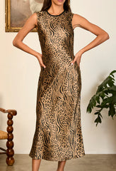Lukka Leopard Printed Silk Charmeuse Dress