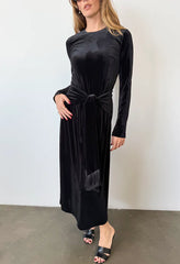 Leona Black Velvet Dress