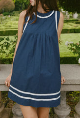 Ebba Navy Cotton Dress