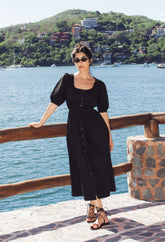 Albertine Black Cotton Dress