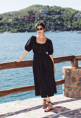 Albertine Black Cotton Dress