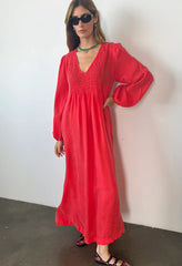 Mira Cherry Cupro Caftan
