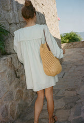 Jonita Baby Blue Embroidered Cotton Dress