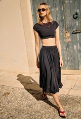 Razza Black Jersey Crop Top