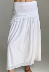 Irati White Embroidered Cotton Skirt