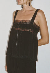 Euri Black Silk Top