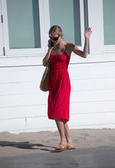 Gabriela Chili Silky Satin Dress