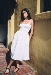 Gabriela Washed Cotton White Dress