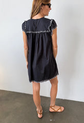 Mari Black Cotton Dress