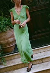 Isol Dress Jade Floral Embroidery