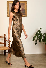 Lukka Leopard Printed Silk Charmeuse Dress