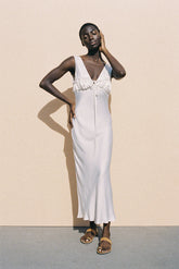 Carolinne Dress Ivory Sustainable