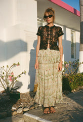 Lerden Jardin Silk Chiffon Skirt