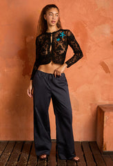 Yuli Midnight Cotton Twill Pant