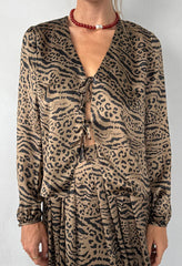 Pia Top Leopard Print Silk Charmeuse