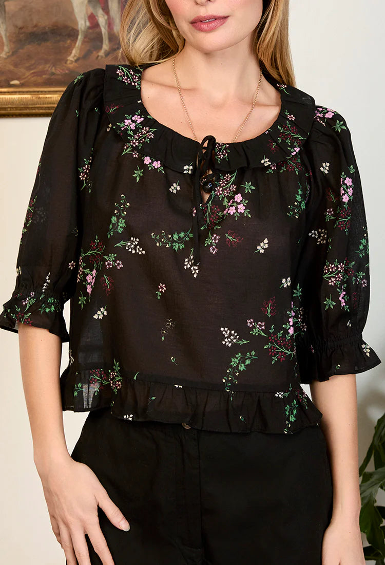 Thora Top Wildflower Print Cotton Voile