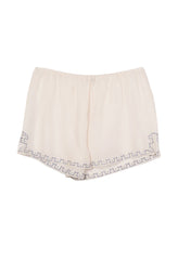 Dito Ivory Embroidered Silk Short