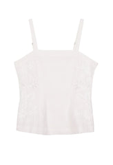 Ipanema White Embroidered Linen Top