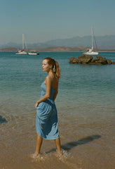 Gabriela Amalfi Blue Silky Dress